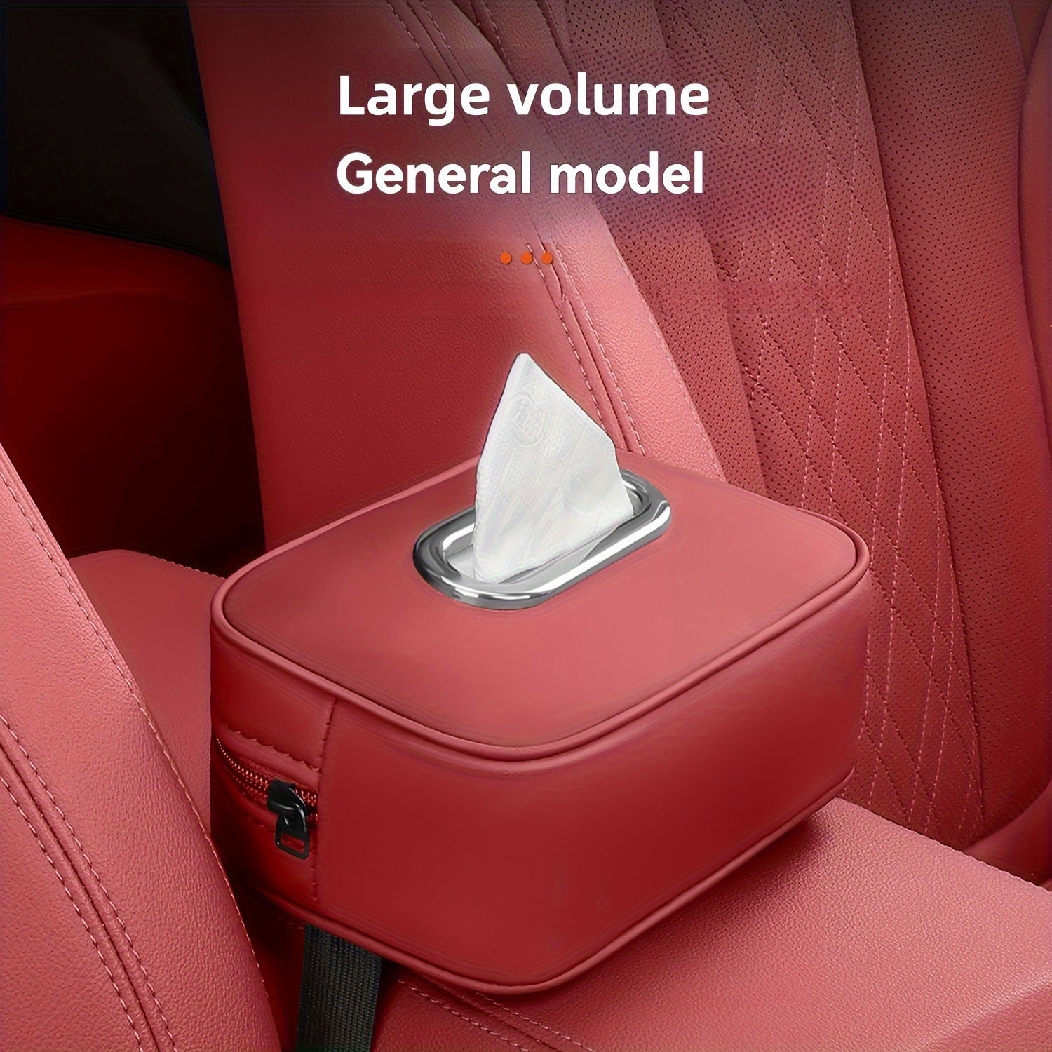 PU Leather Car Tissue Box Holder Multi-Functional Vehicle Organizer