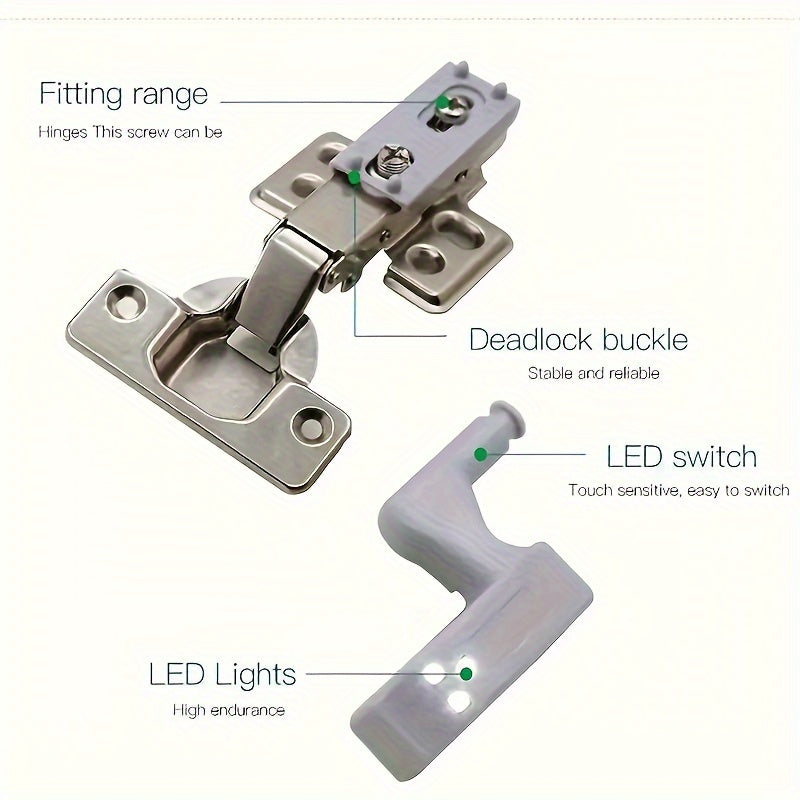 LED Hinge Light for Wardrobes Closets and Cabinets Sensor Activated Battery Not Included
