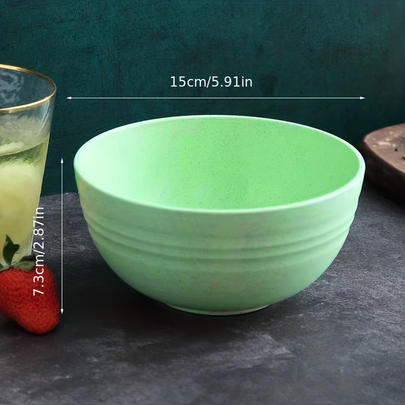 4-Pack Plastic Bowls Set Drop-Proof Non-Stick Food Storage Dishes