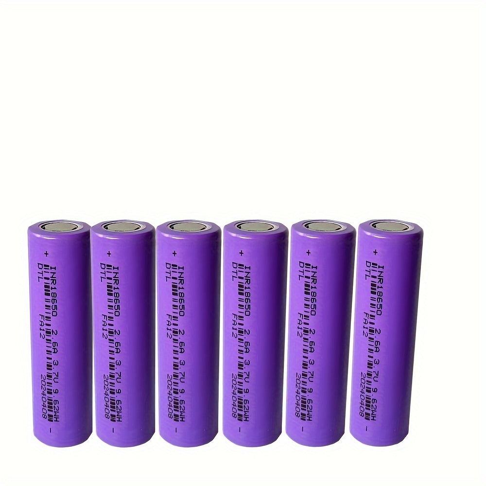 Rechargeable 18650 Lithium Battery 2600mAh Flat Head Long Lasting Power