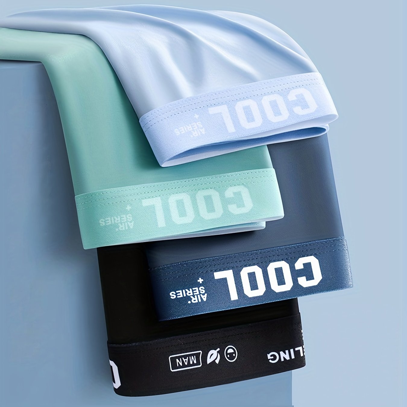 Men's Ultra-Thin Breathable Boxer Shorts 4-Pack Polyester Lycra Stretch Casual