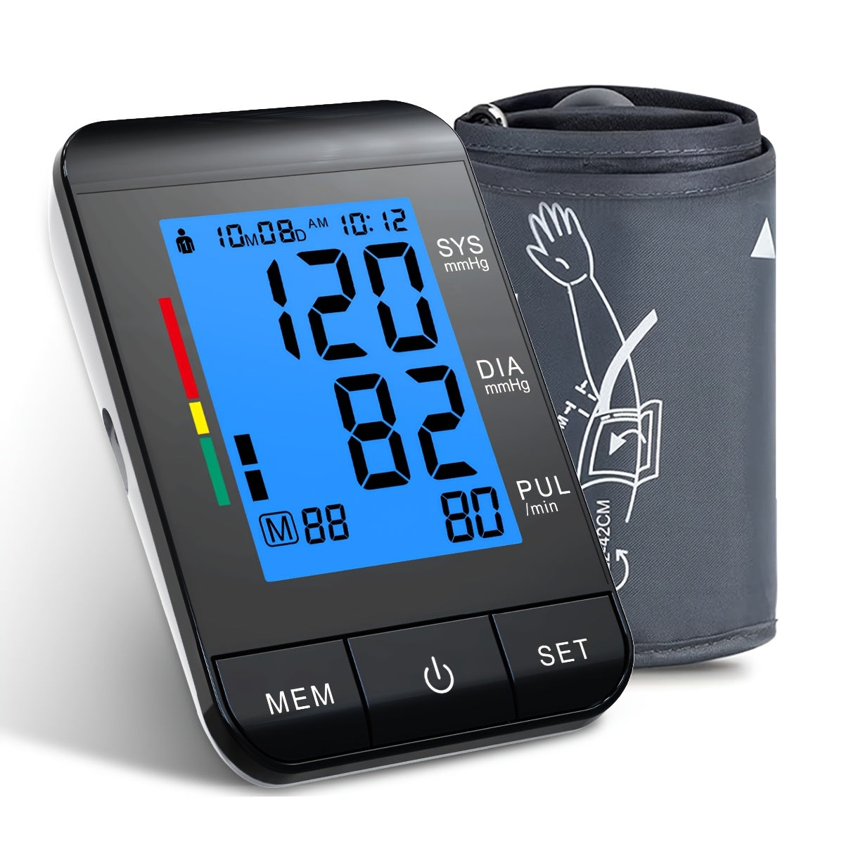 Digital Blood Pressure Monitor with Large LCD Display and Dual Oversized Cuffs