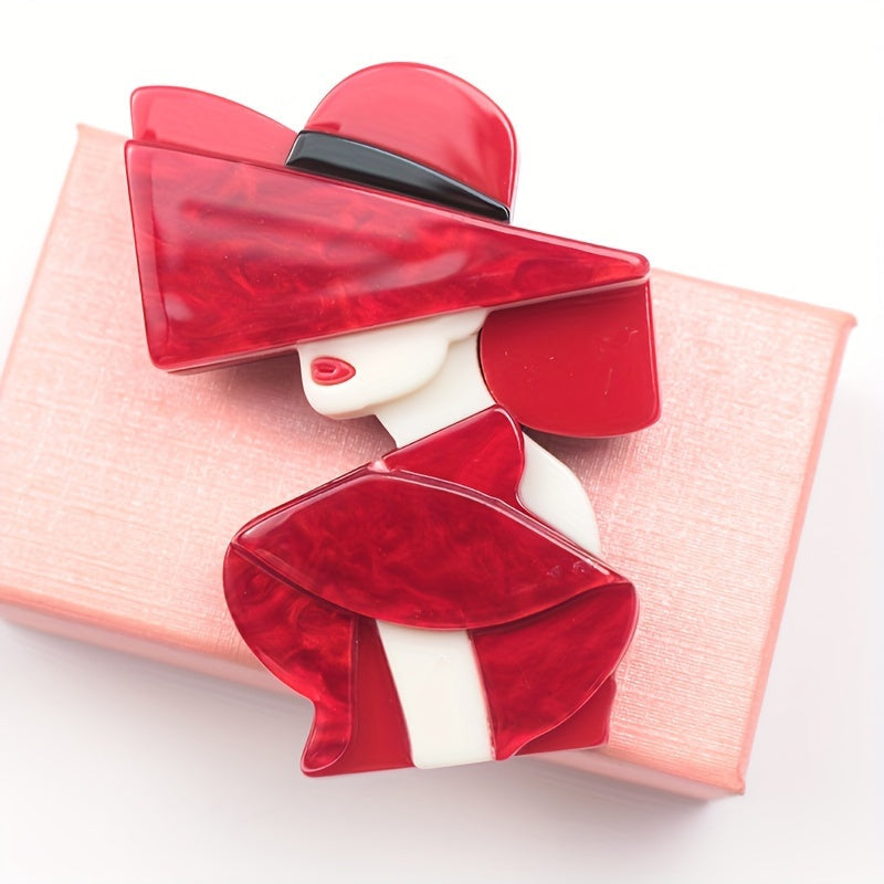 Zarif Vintage Ilhomlangan Akril Brosh Pin - Qiziqarli, Yagona Dizayn, Kiyimlar va Qiziqarli Aksessuarlar Uchun Ideal