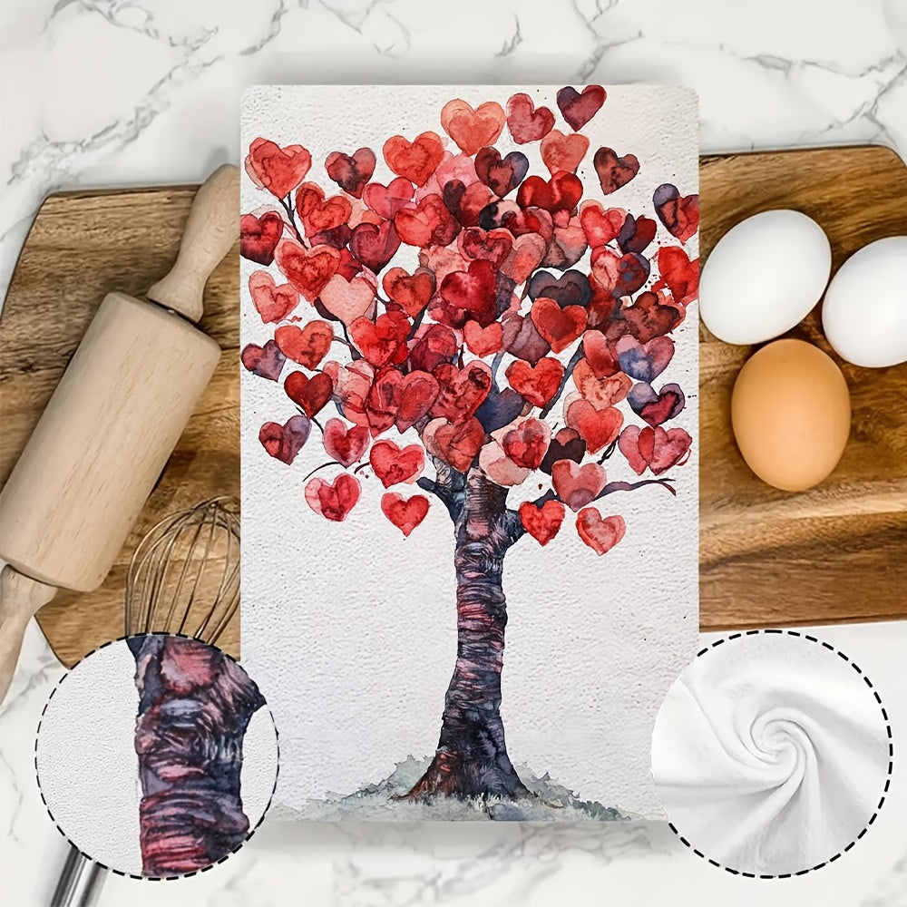 Valentine's Tree Oshxona sochiqlari to'plami yumshoq, namlovchi idish qo'l sochiqlari 40x60 sm