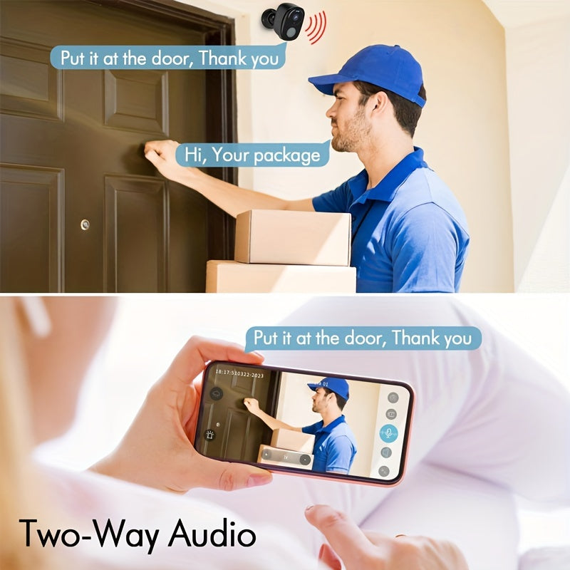 Wireless Solar Security Camera with 3MP Night Vision Human Detection and Two-Way Audio Black