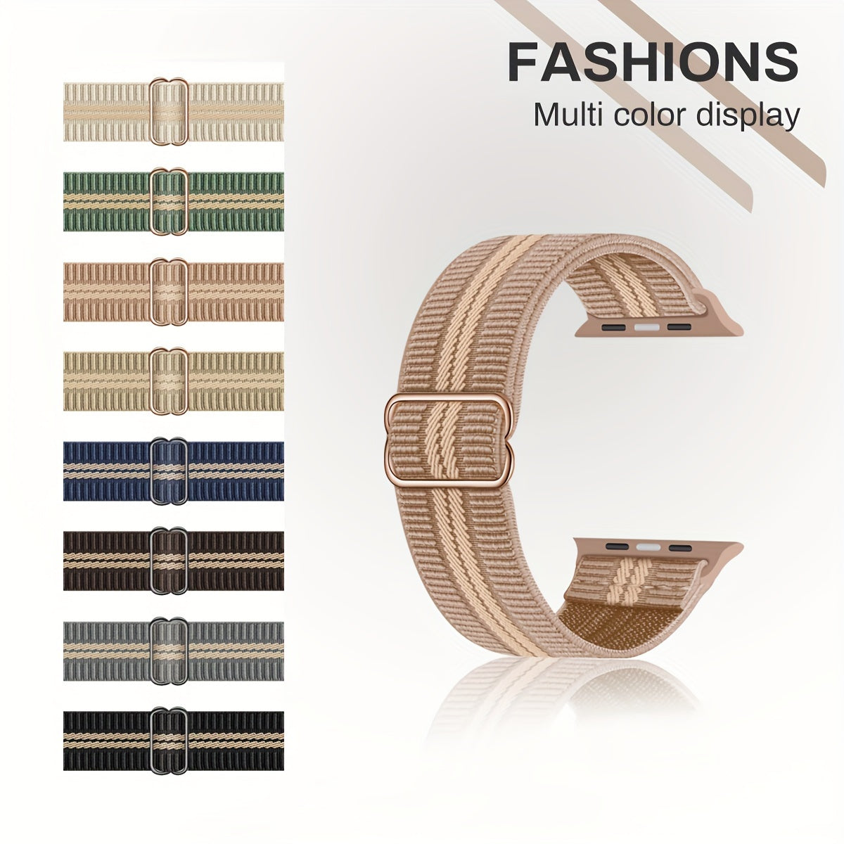 Nylon Woven Smartwatch Bands for Apple Watch Water-Resistant Adjustable Breathable Soft