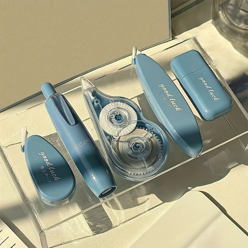 Набор из 5 корректирующих лент для школы и офиса, мгновенное исправление ошибок, прочный материал PET