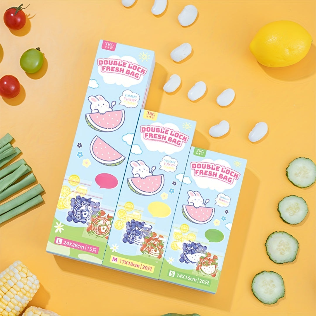 Uyda qalinlashtirilgan yangi saqlash muhrlangan sumkalar muzlatgich va muzlatilgan meva/ sabzavot saqlash uchun - 15/20/55 dona oshxona saqlash sumkalari to'plami