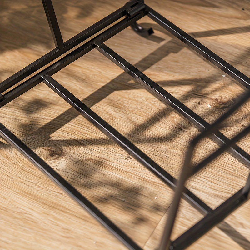 American-Style Iron Fireplace Log Holder for Indoor Firewood Storage