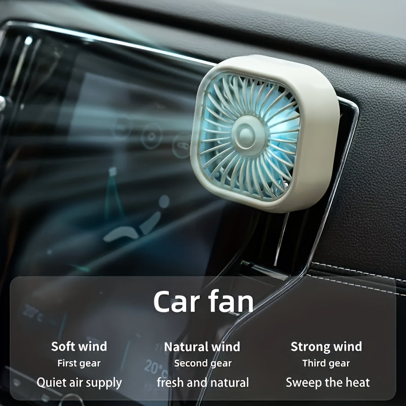 Portable USB Car Fan with Atmosphere Light for RV Ventilation