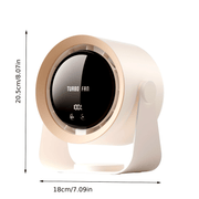 Portable Turbo Fan with USB Rechargeable Battery, Digital Display, Strong Airflow