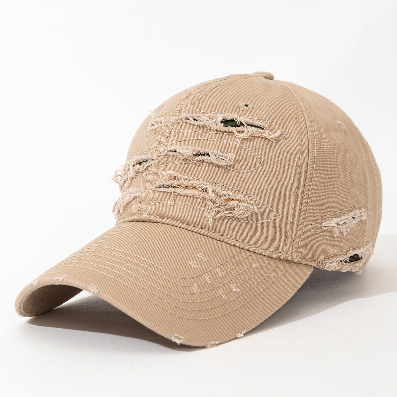 Lightweight Washed Polyester Baseball Cap with Embroidered Patches and Hole Design for Spring Festival and Valentine's Day