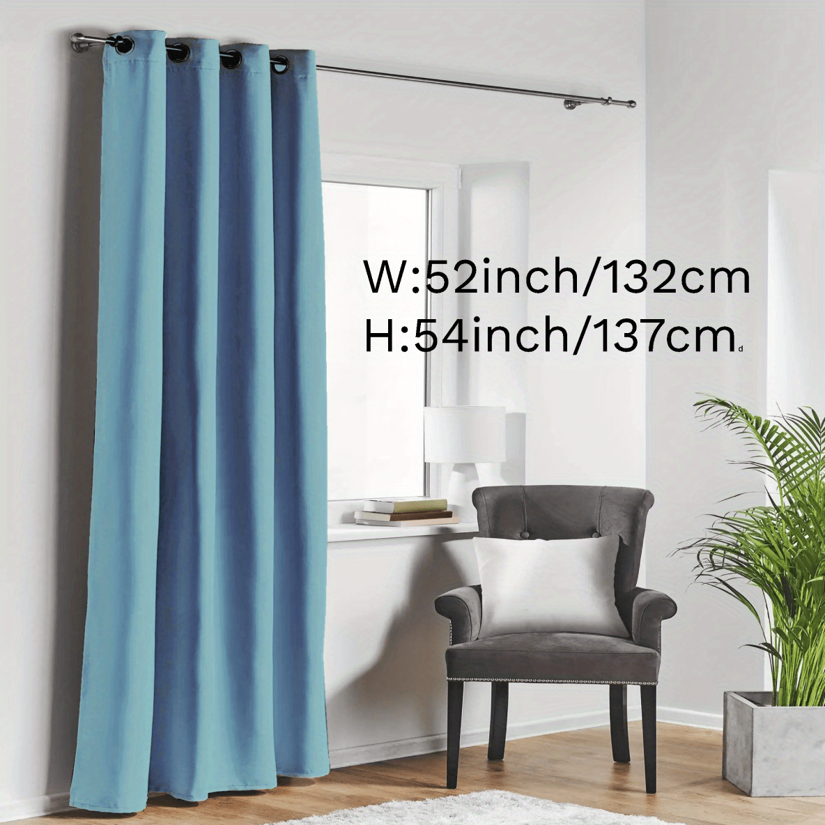 Blackout Curtain with Loop for Bedroom and Living Room Heat Insulation Noise Reduction 180g