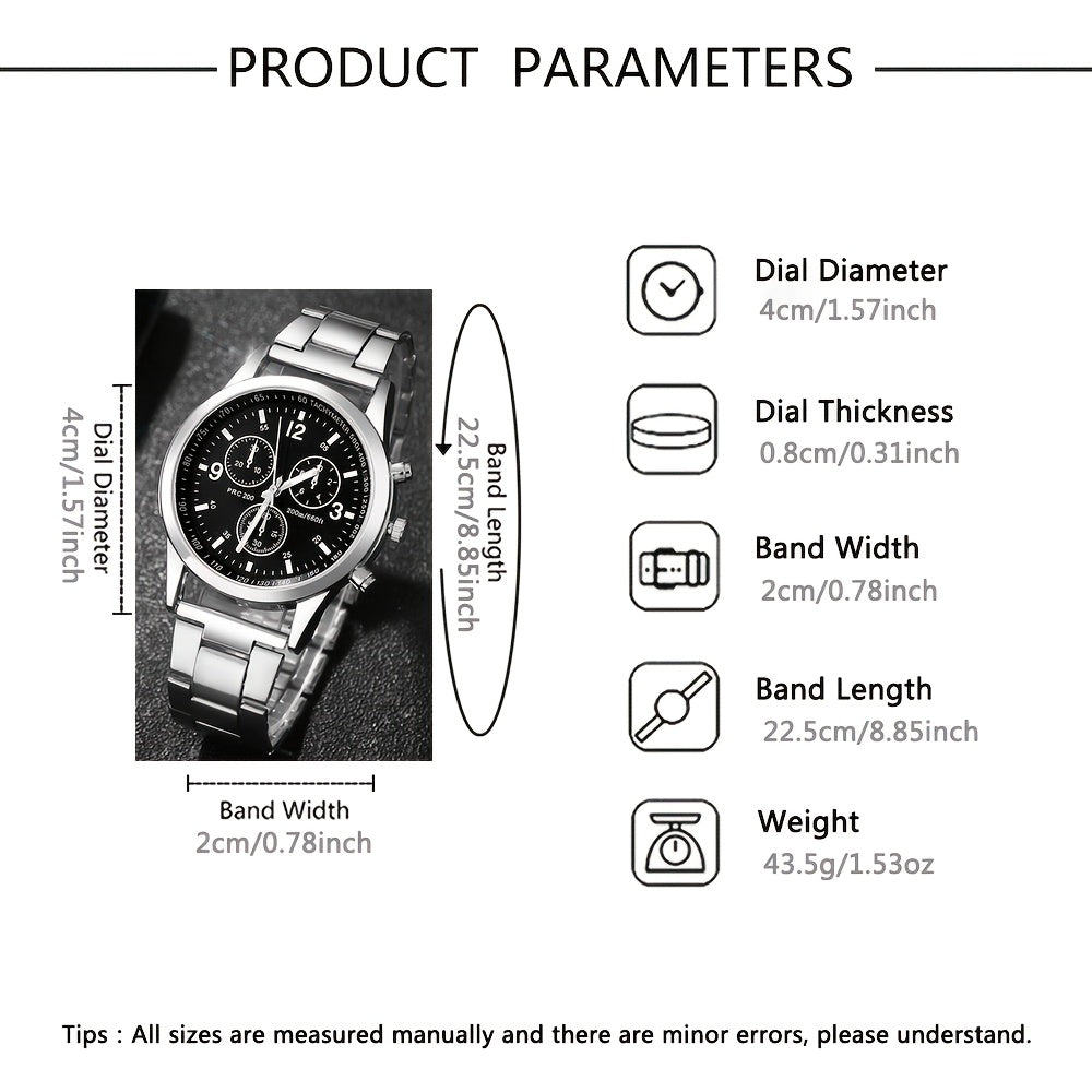 Elegant Women's and Men's Watch Set Alloy Round Analog Casual Jewelry Gift for All Occasions