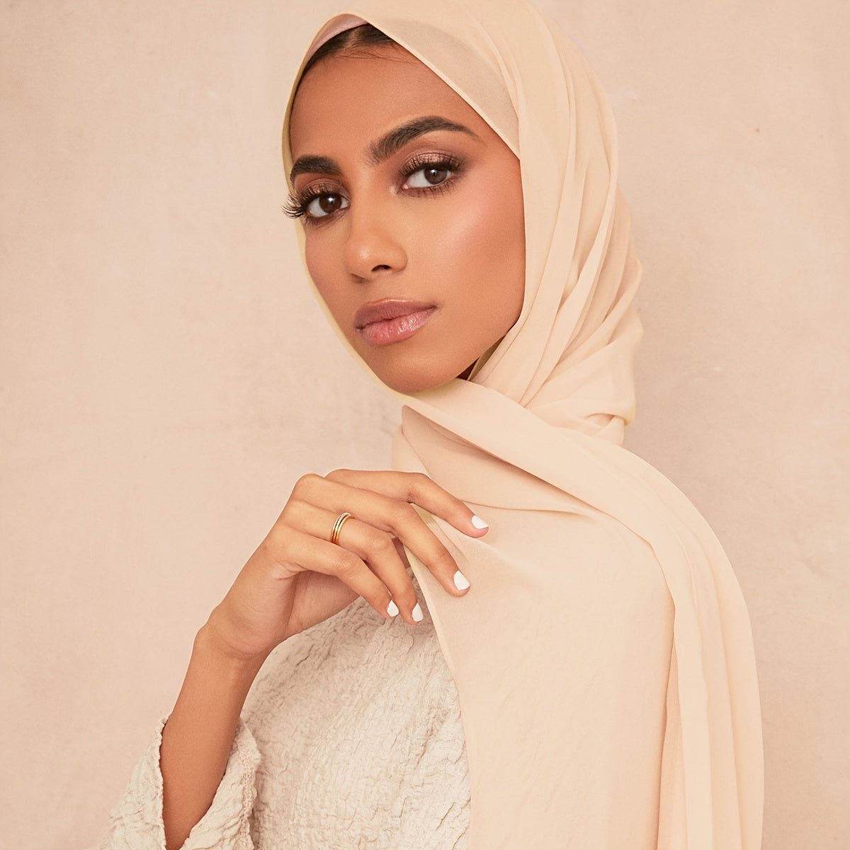 Women's Solid Color Chiffon Scarf - Lightweight and Breathable, Elegant and Simple Style, Windproof and Sun Protection Shawl