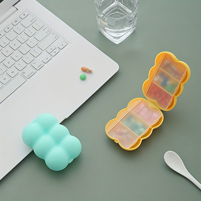 Organizador de pastillas compacto portátil de 6 compartimentos, caja de almacenamiento de medicamentos de gran capacidad para viajes