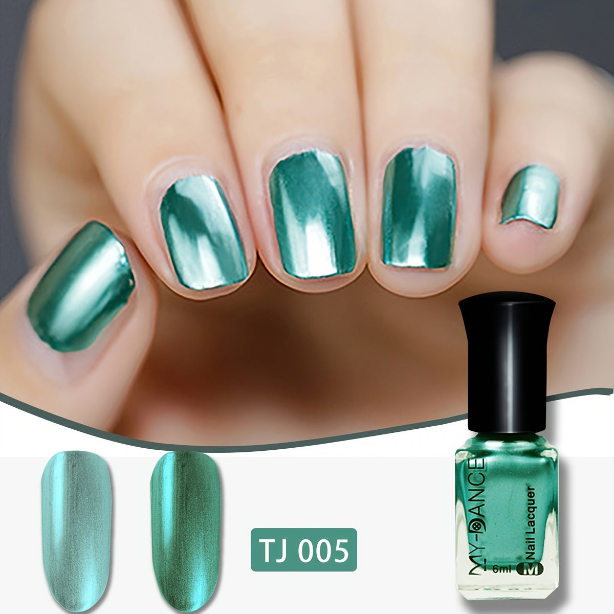 Women Metallic Nail Polish Bottle Quick-Dry Durable Whitening