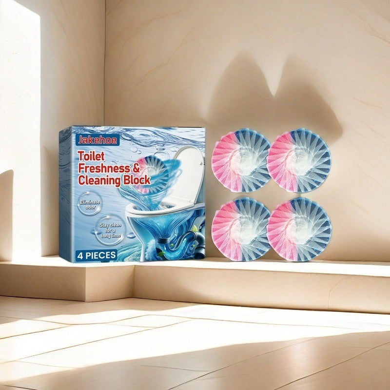 4-Pack Toilet Bowl Cleaner Tablets Fume-Free Odor-Eliminating Stain Remover