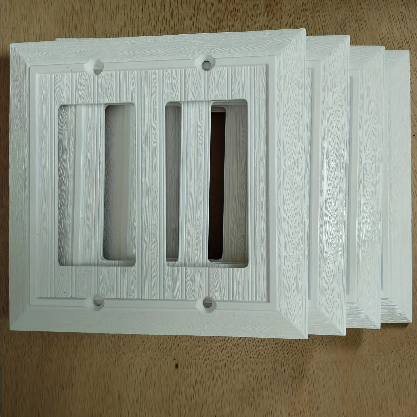 Placas decorativas de pared con diseño de veta de madera retro, 1, 2, 4 o 10 piezas, compatibles con interruptores y tomas de corriente