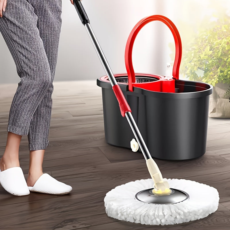 Spin Dry Bucket and 360° Rotating Mop Set for All Surfaces Home Cleaning