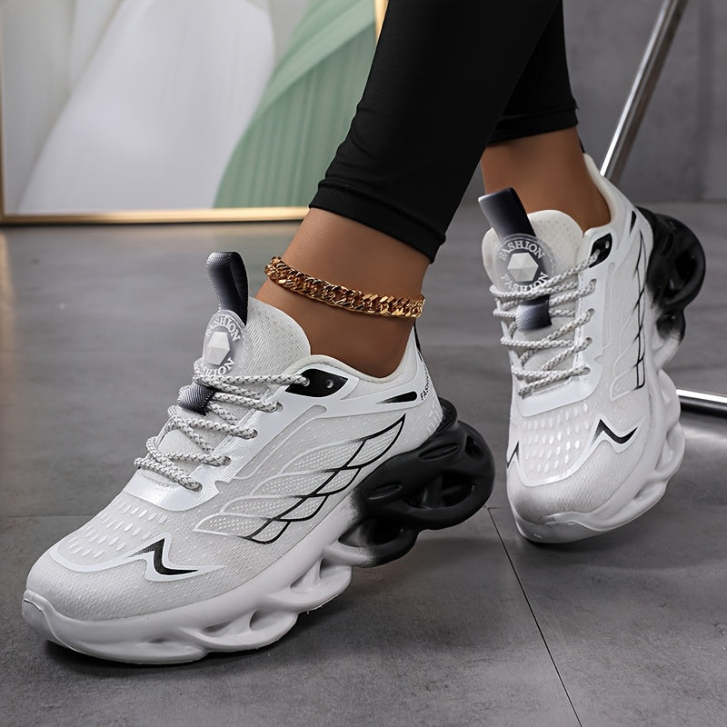 Men's Lightweight Mesh High-Top Sneakers with Thick Sole and Blue Black Design