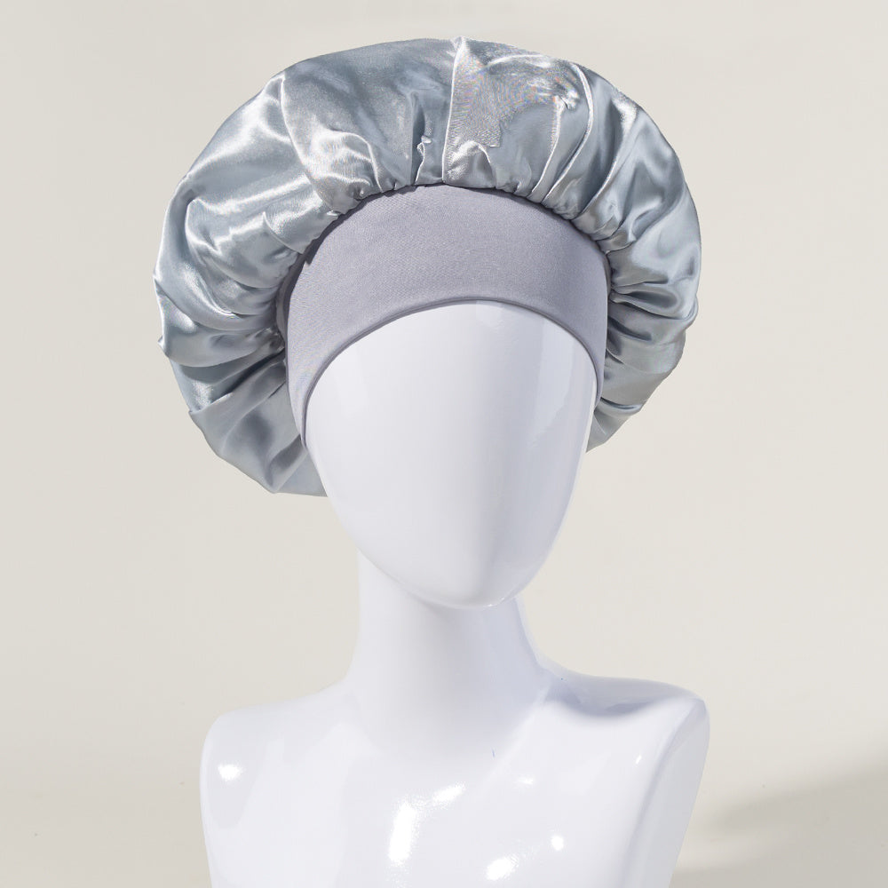 Women's Satin Sleeping Cap with Wide Elastic Band for Curly Hair