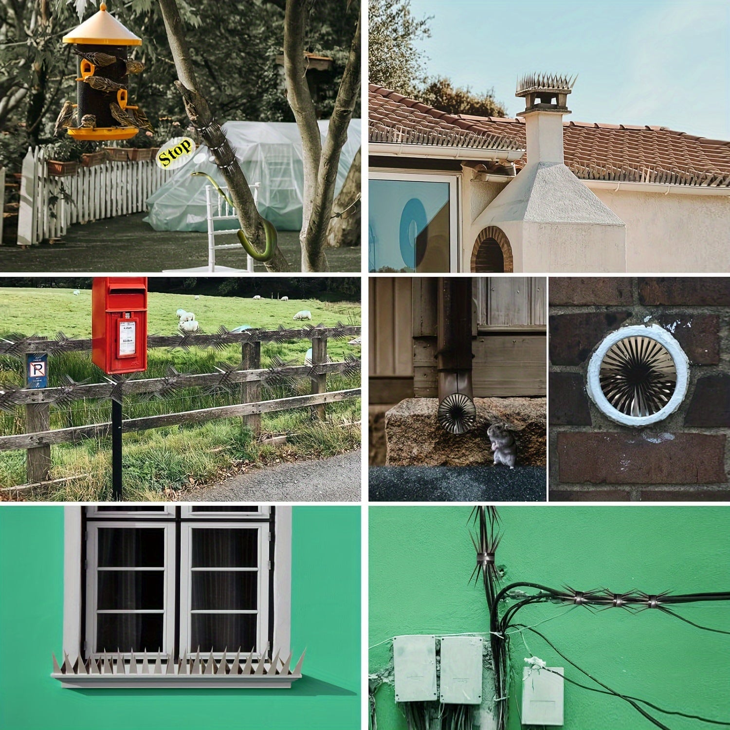 Stainless Steel Garden Pest Deterrent Spikes 100cm for Fences and Birdhouses