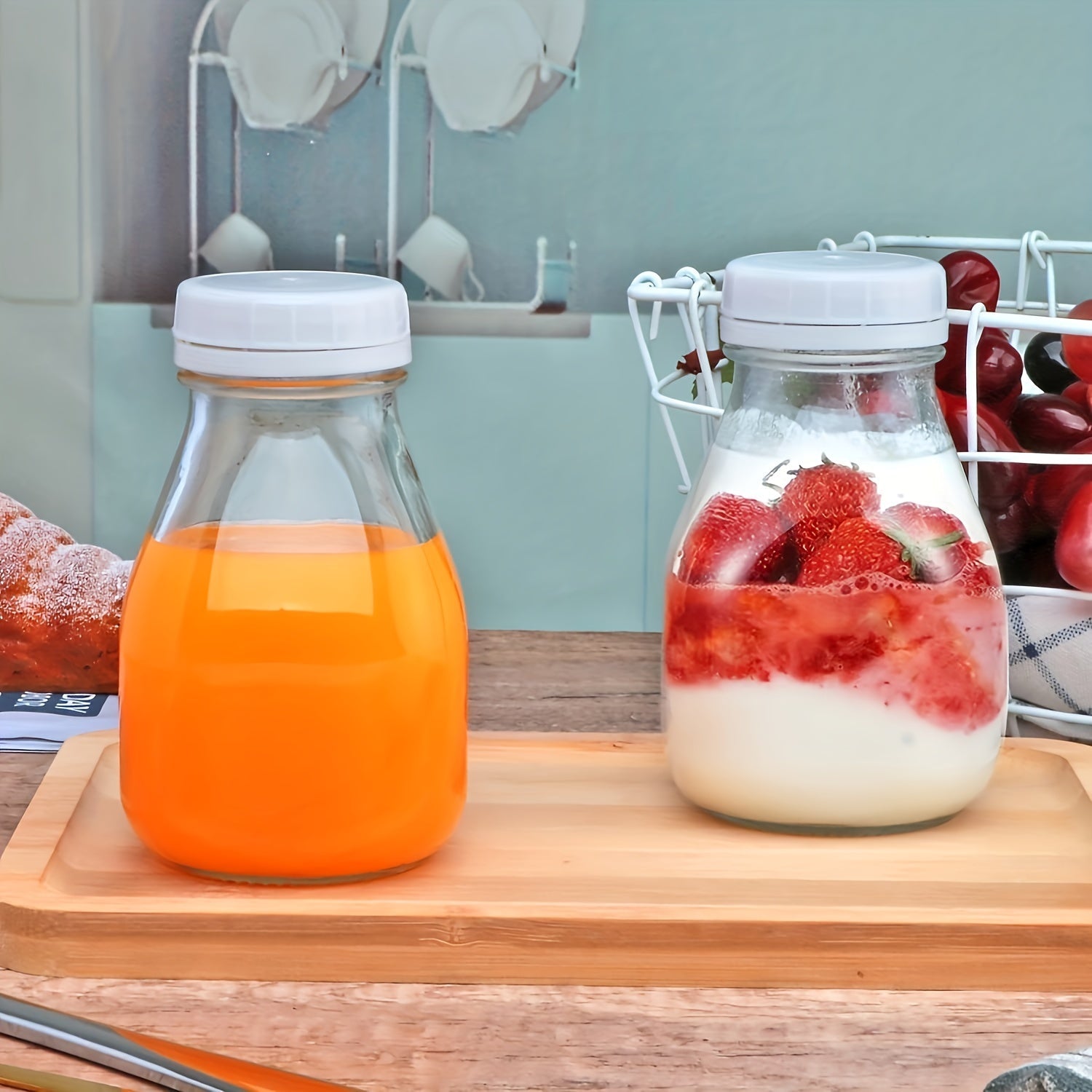 Набор из 16 стеклянных контейнеров для хранения 300 мл, герметичные, без BPA, для хранения продуктов