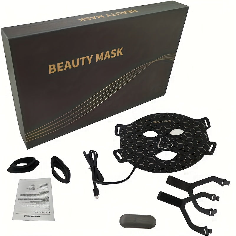 1 dona Portativ Yumshoq Silikon Go'zallik Maska, 7 Rang, Qayta Zaryadlanadigan Lityum Batareya, USB Zaryadlash, Salon va Uyda Foydalanish Uchun Ideal, Yuz Terisi Parvarishi, Onalar Kuni Uchun Ko'p Maqsadli Sovg'a