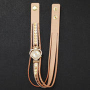 Women's Heart-Shaped Wristwatch with PU Leather Strap Quartz Alloy Case