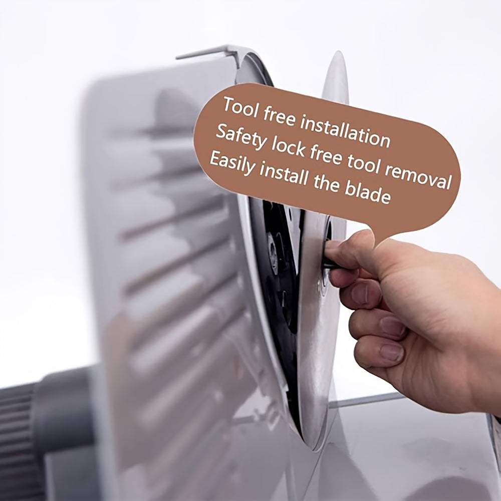 Electric Meat Slicer Stainless Steel for Frozen Meat and Bread in Kitchen