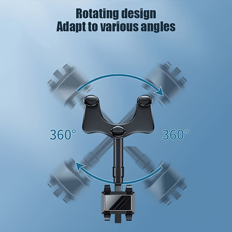 Universal Rotatable Car Phone Holder with 360° Rotation and Retractable Arm