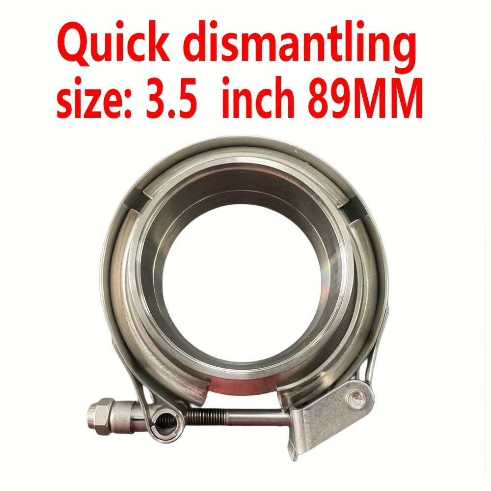 Avtomobil chiqindi quvurlari uchun zanglamaydigan po'latdan yasalgan V-boltli klamplar to'plami, turbo quvur uchun 5.08-7.62 sm