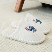 Ayollar uchun mo'ljallangan yumshoq uy chanoq, sirpanmaydigan, multicolor multfilmli tikuvli slippers