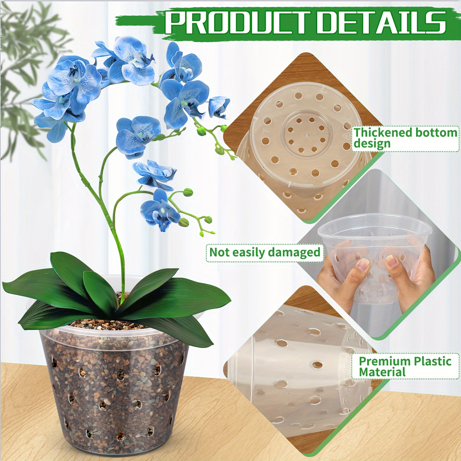 Set of 8 Transparent Plastic Seedling Pots with Drainage Holes in Various Sizes for Indoor and Outdoor Gardening