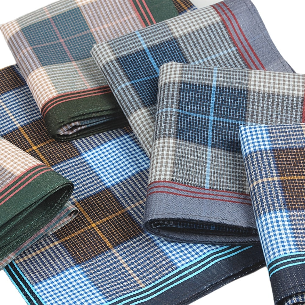 Paquete de 6 pañuelos de algodón a cuadros para hombre, suaves, para sudadera, regalo