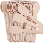 Одноразовые ложки из берёзовой древесины, упаковка по 10, 30, 50, 100 штук для дегустации и сервировки