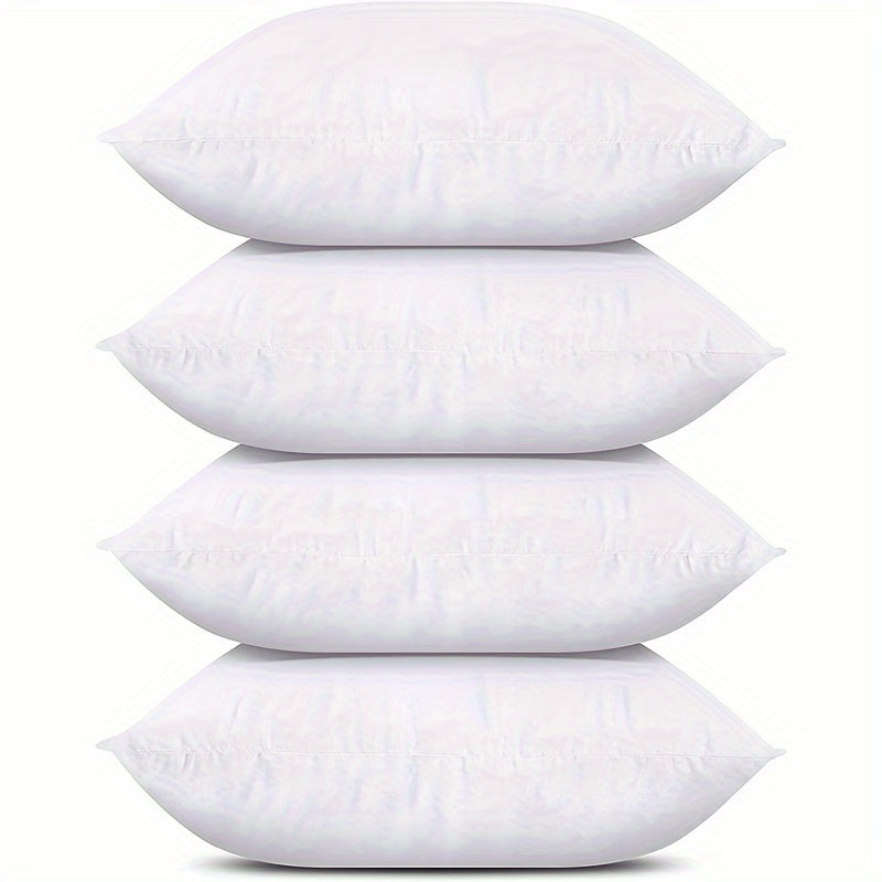 Set of 4 White Decorative Pillow Inserts for Sofa Couch Living Room Home Decor