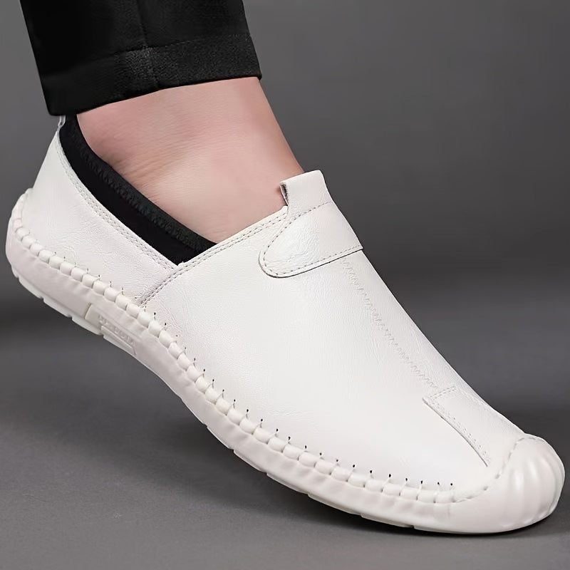 Men's Slip-On Loafers Breathable Microfiber Synthetic Leather Durable Non-Slip Sole Casual Driving
