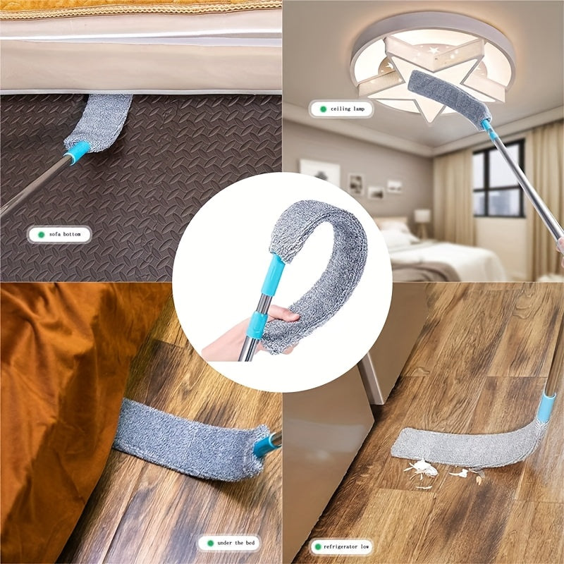 Mopa de suelo triangular extensible con mango largo para limpiar polvo, baño, cocina, limpieza de coche