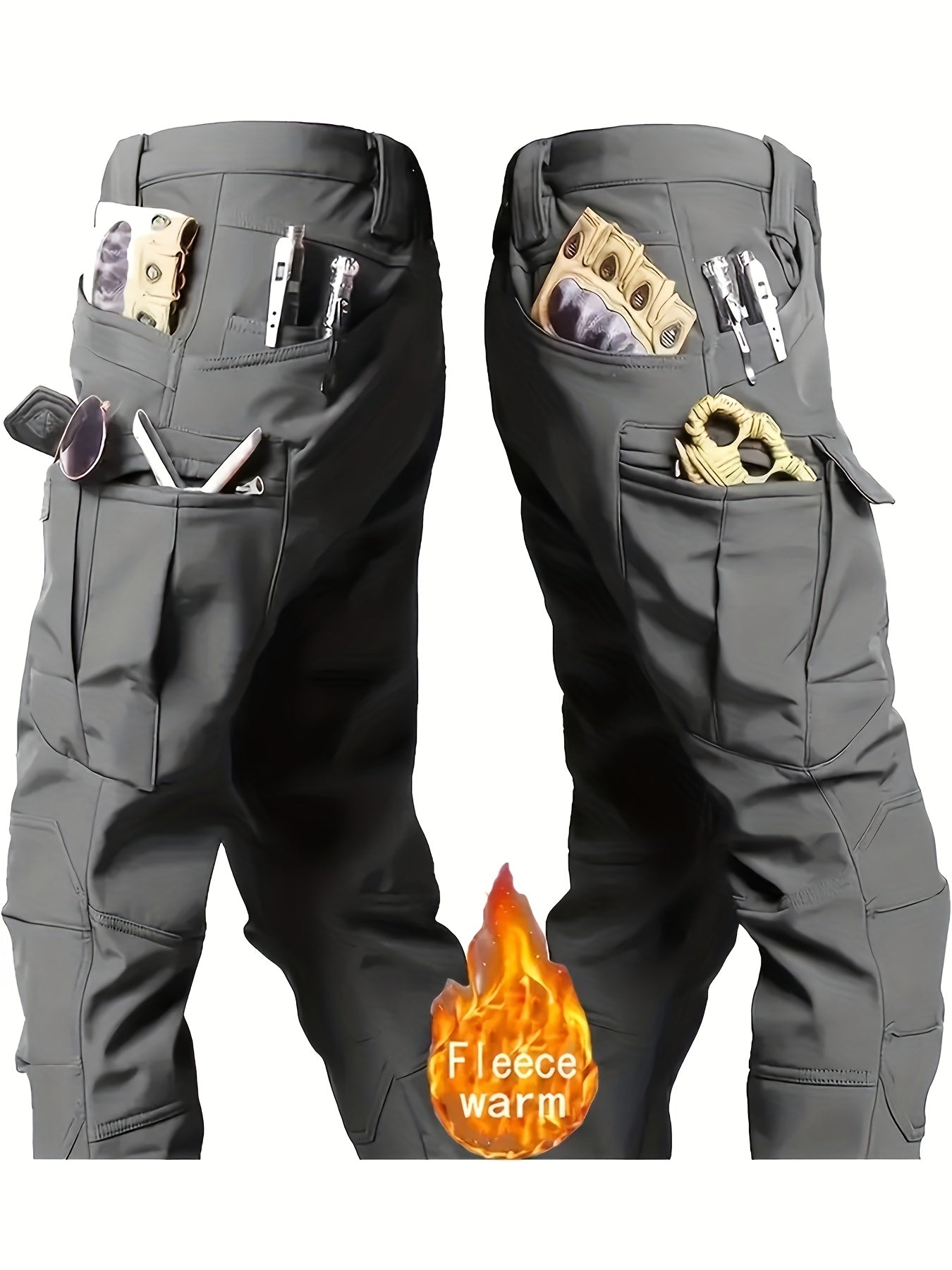 Men's Waterproof Windproof Sportswear Set with Hooded Jacket and Pockets for Hiking Skiing Fishing