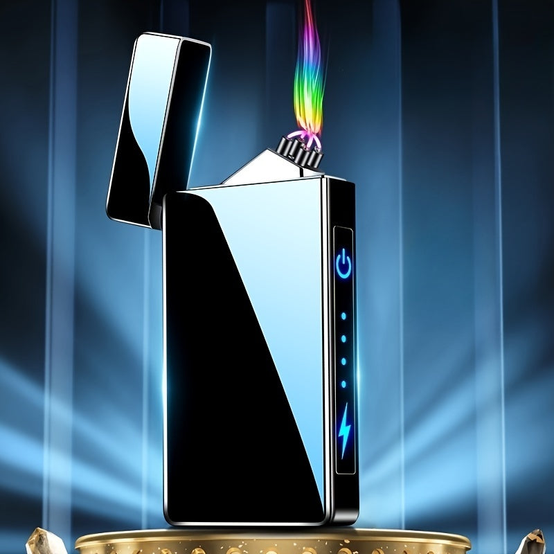 Men Women Rechargeable Dual-Arc Electronic Lighter with Power Display