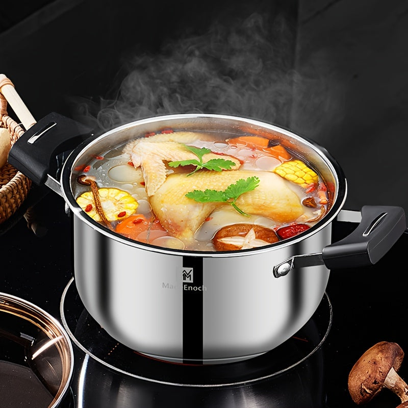Stainless Steel Cookware Set with Milk and Soup Pots, Easy to Clean, Gas Stove Compatible