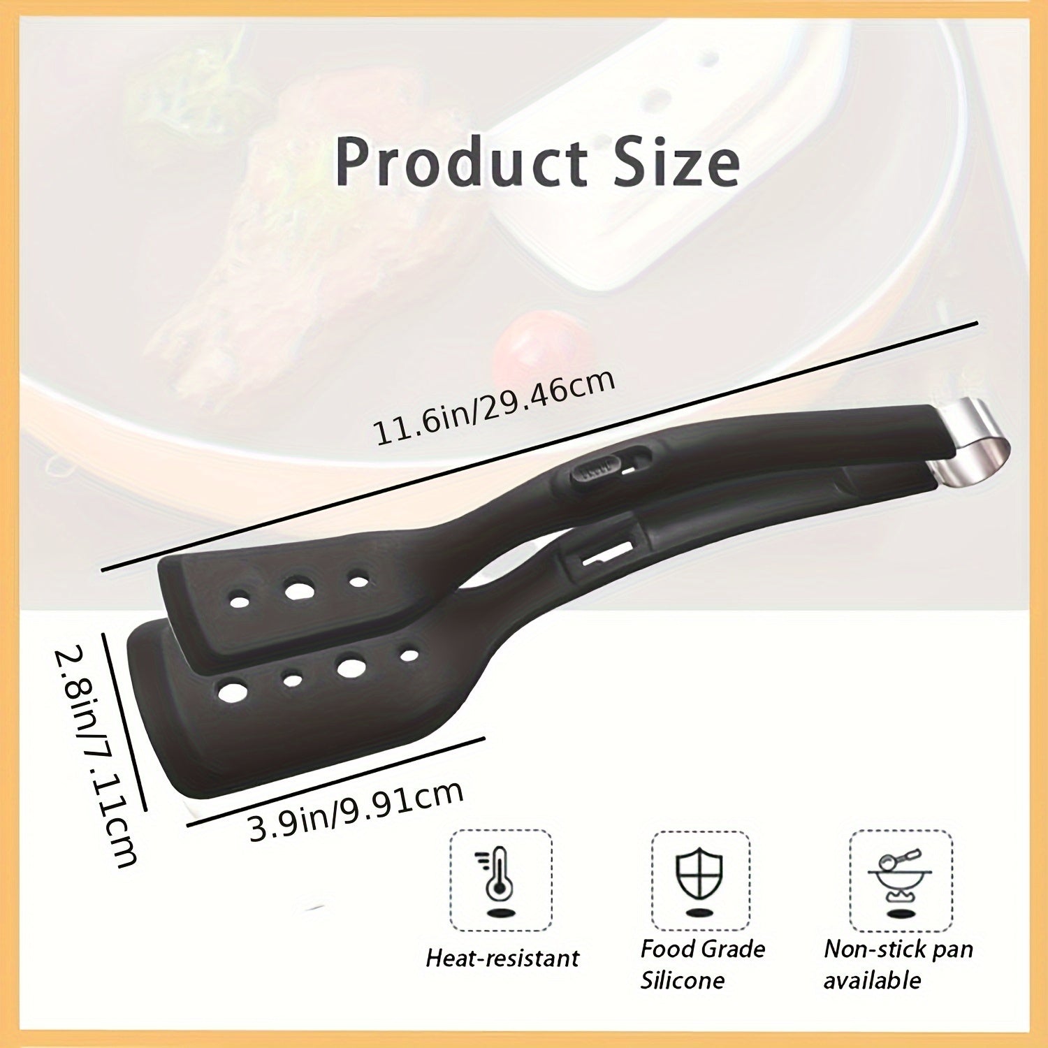 Многофункциональные кухонные щипцы из нержавеющей стали и силикона - прочные, термостойкие, регулируемые для барбекю, хлеба, рыбы, яиц, стейков, блинов и салатов - антипригарный кухонный инструмент