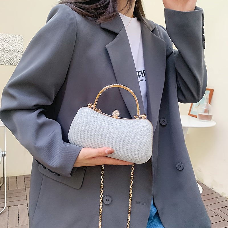 Rhinestone Crossbody Bag for Parties and Dinners with Removable Strap in Multiple Colors