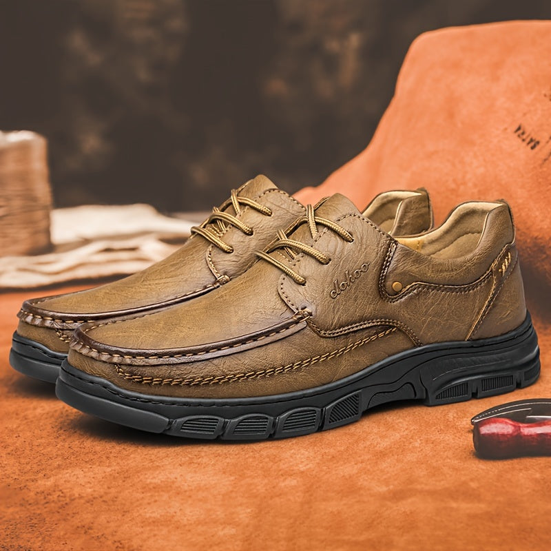 Men's Handmade Shoes Leather Casual Business Loafers with Rubber Soles