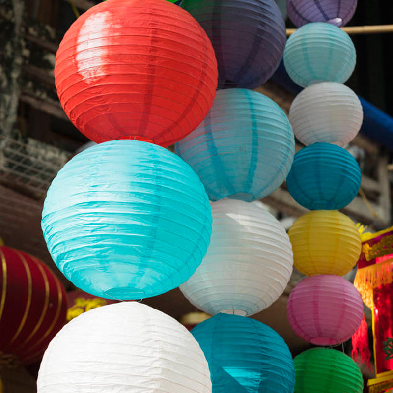 10 Festive 7.9 Inch Paper Lanterns in Assorted Colors for Holidays and Celebrations