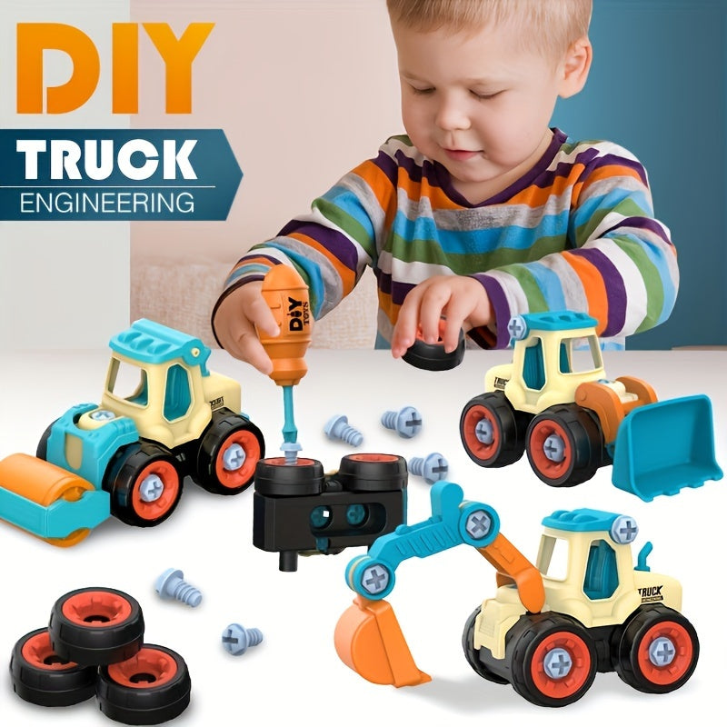 Educational Building Toy Kit for Ages 3-6 with Detachable Excavator and Screwdriver