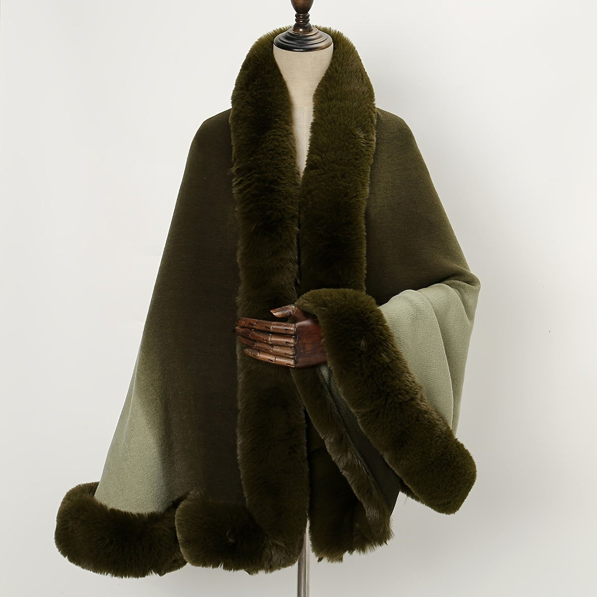 Winter Shawl Wrap Imitation Rabbit Fur Cashmere Lining 65x165cm Warm