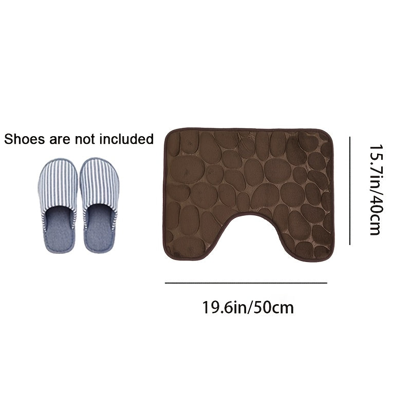 Set of 3 Plush Water-Absorbent Bath Mats with Non-Slip Rugs and Floral Design